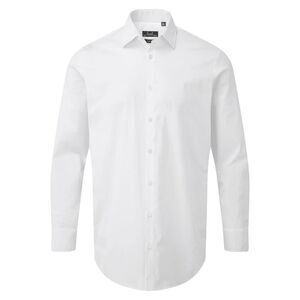 Premier Unisex Adult Poplin Stretch Long-Sleeved Shirt / White